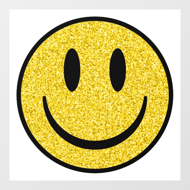 Glitter Smile Face Window Cling (Sheet)