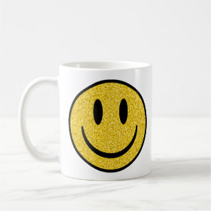 Glitter Smiley Face Coffee Mug