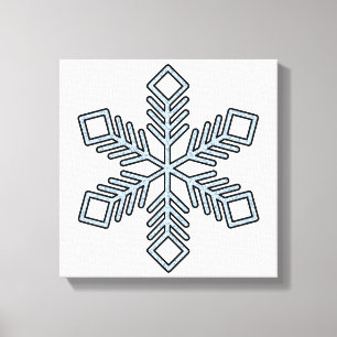 Glitter Snowflake - Baby Blue Branches Canvas Print