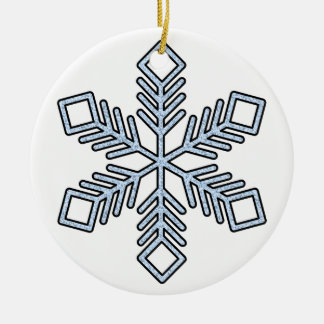 Glitter Snowflake - Baby Blue Branches Ceramic Tree Decoration