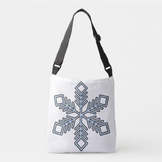 Glitter Snowflake - Baby Blue Branches Crossbody Bag