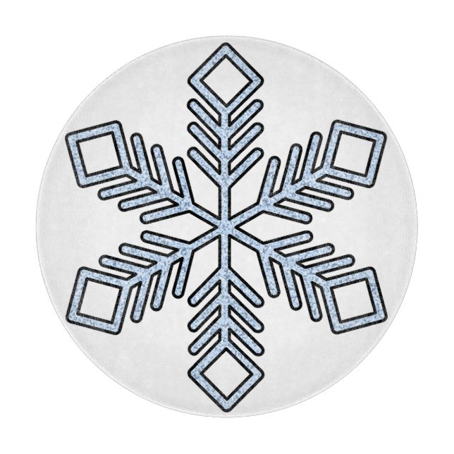 Glitter Snowflake - Baby Blue Branches Cutting Board (Front)