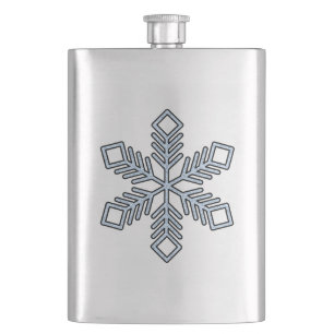 Glitter Snowflake - Baby Blue Branches Hip Flask