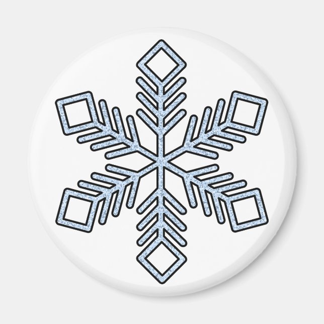 Glitter Snowflake - Baby Blue Branches Magnet (Front)
