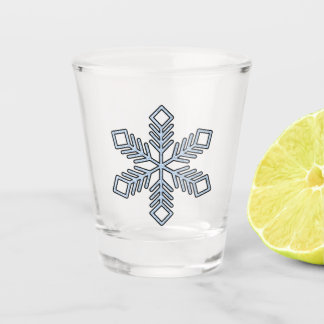 Glitter Snowflake - Baby Blue Branches Shot Glass
