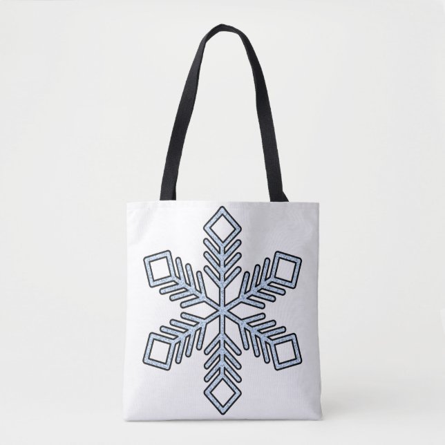 Glitter Snowflake - Baby Blue Branches Tote Bag (Front)