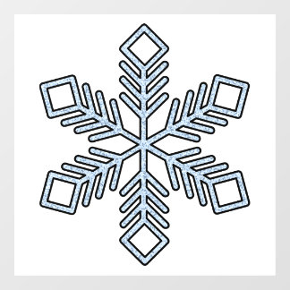 Glitter Snowflake - Baby Blue Branches Window Cling
