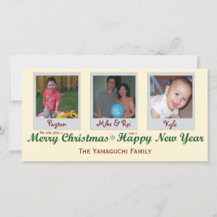 Glitter Snowflake Merry Christmas Photo Card