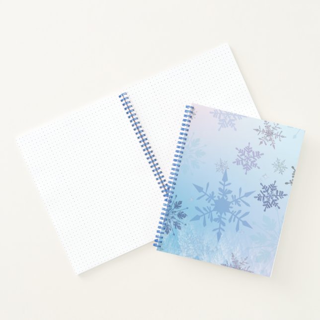 Glitter Snowflake Snowy Mountain Winter  Notebook (Inside)