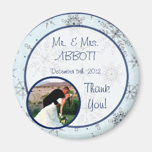 Glitter Snowflakes Photo Magnet