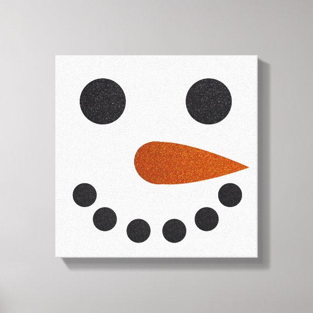 Glitter Snowman Winter Canvas Art Christmas Gift (Front)