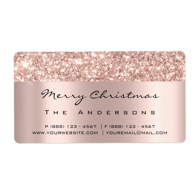 Glitter Spark Rose Gold Bridal Holidays Christmas (Front)