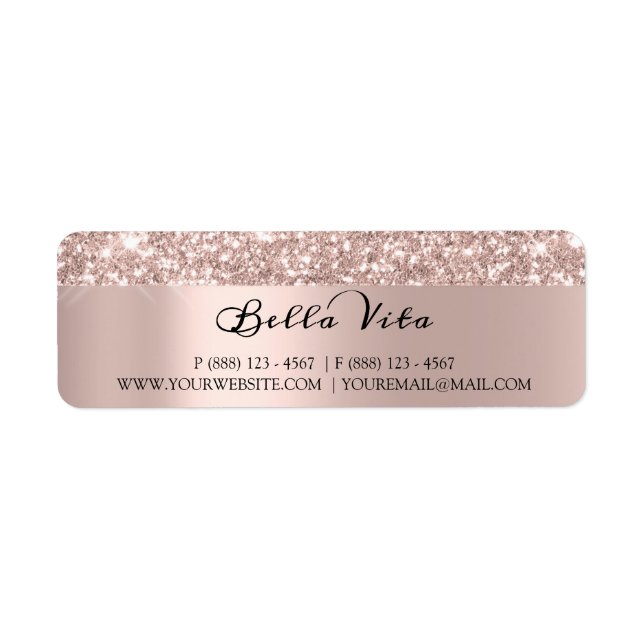 Glitter Spark Rose Gold RSVP Bridal Wedding (Front)