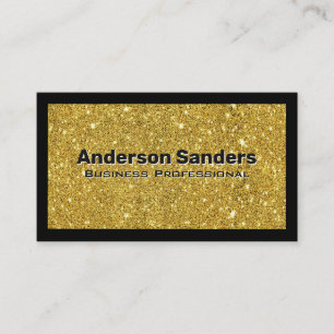 Glitter Sparkle   Black Border Business Card