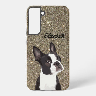 Glitter Sparkle Boston Terrier Dog Cute Samsung Galaxy Case