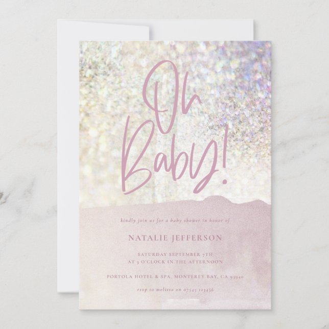 Glitter sparkle classy oh baby! shower party (Front)