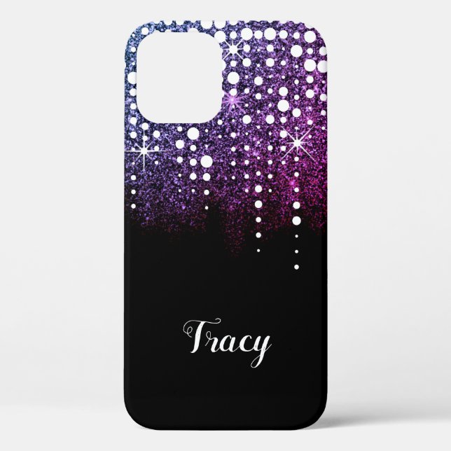 Glitter Sparkle Dripping Rain Purple Pink Ombre Case-Mate iPhone Case (Back)