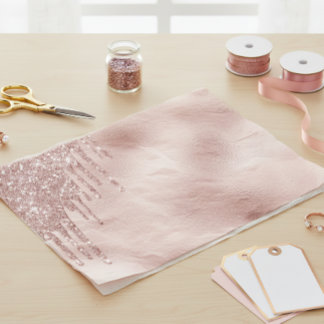 Glitter Sparkle Drips Rose Gold foil Tissue Paper