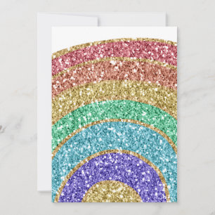 Glitter Sparkle Gold Rainbow Card