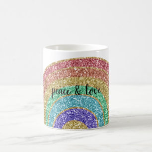 Glitter Sparkle Gold Rainbow Coffee Mug