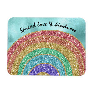 Glitter Sparkle Gold Rainbow   Magnet