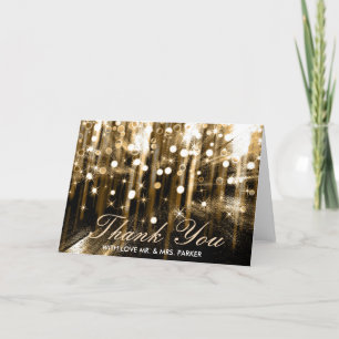 Glitter Sparkle Lights Confetti Wedding Thank You Card