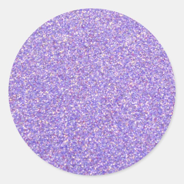 Glitter Sparkle Purple Classic Round Sticker (Front)