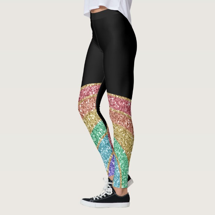 Glitter Sparkle Rainbow Leggings | Zazzle.co.uk