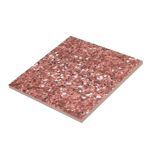 Glitter Sparkle Rose Gold Sequin look Tile (Side)