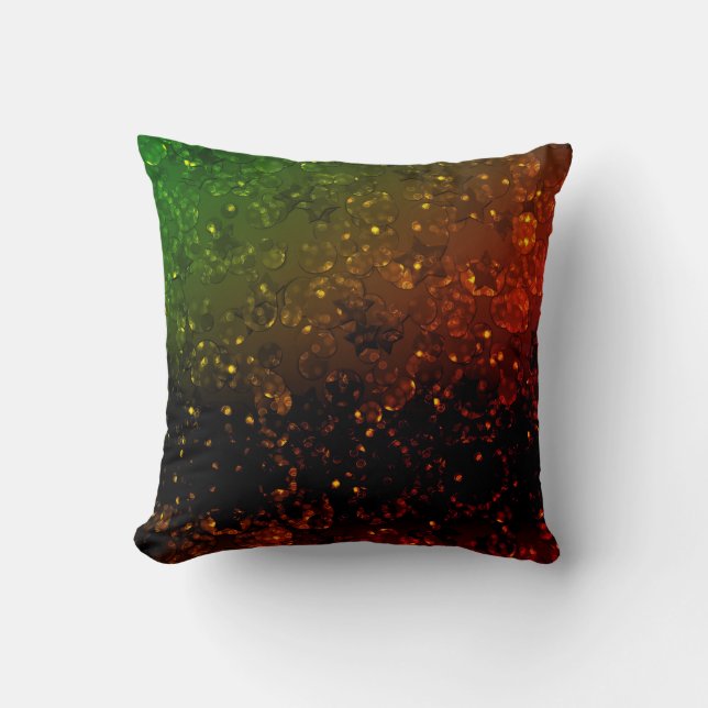 Glitter sparkle seamless confetti green shine dark cushion (Front)