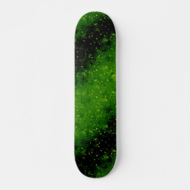 Glitter sparkle seamless confetti green shine skateboard (Front)