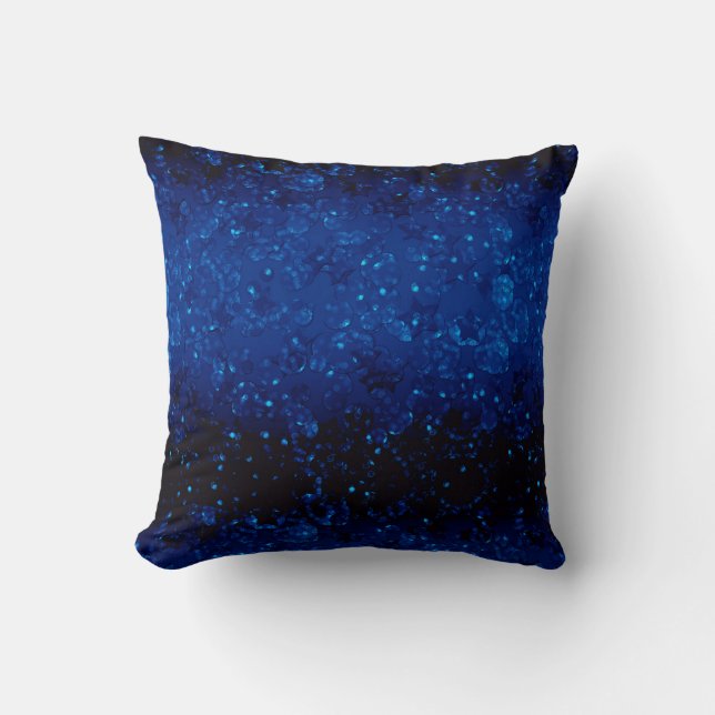 Glitter sparkle seamless confetti navy shine dark cushion (Front)