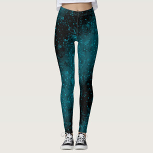Glitter sparkle seamless confetti turquoise shine leggings