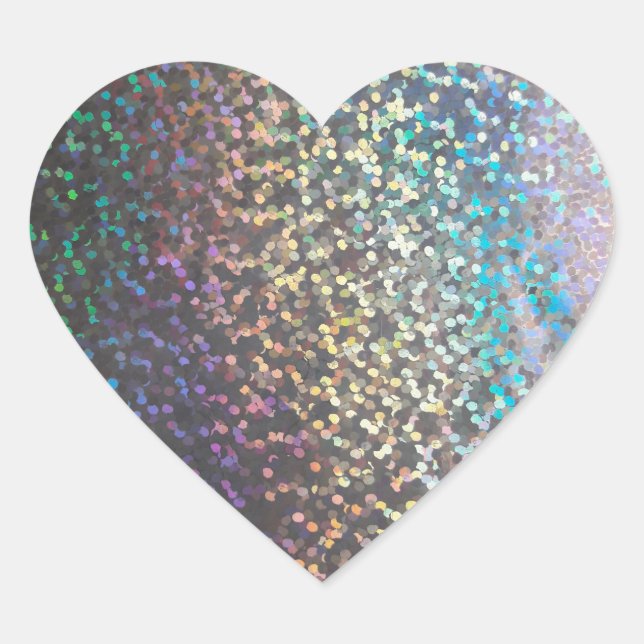 Glitter sparkle sequin confetti multicolor print p heart sticker (Front)