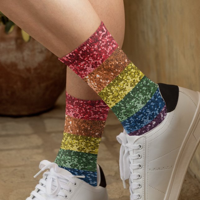 Glitter Sparkle Sequin Glam Fun Rainbow Socks (Creator Uploaded)