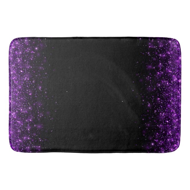 Glitter Sparkling Beautiful Purple Bath Mat (Front)