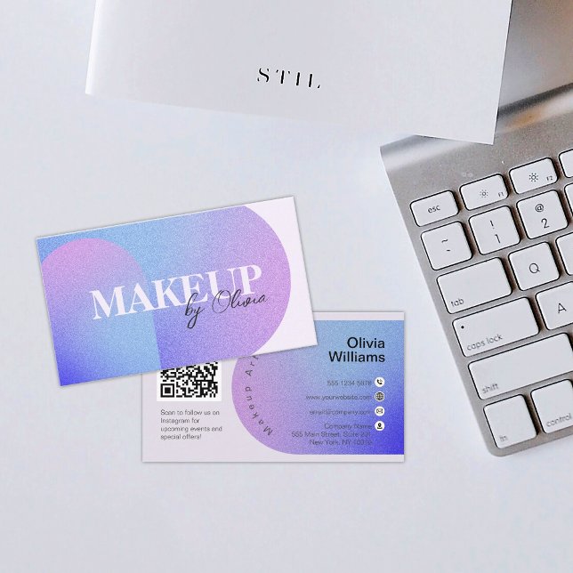 Glitter Sparkling Beauty Salon Makeup Artist Business Card (Creator Uploaded)