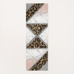 Glitter Sparkling Silver Marble Glitter Yoga Mat