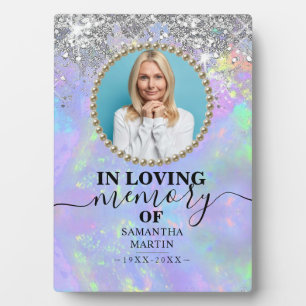 Glitter Sparkly Photo Memorial Plaque