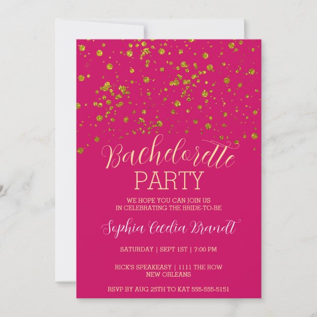 Glitter Splash Party Invitation (Front)