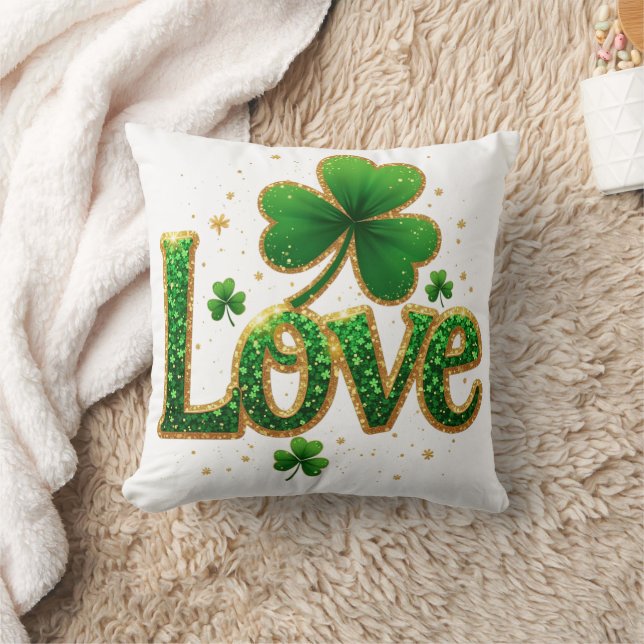 Glitter St. Patrick's Day Design Cushion (Blanket)