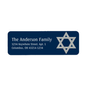 Glitter Star of David Hanukkah Address Labels d3