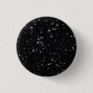 Glitter Stars2 - Silver Black 3 Cm Round Badge