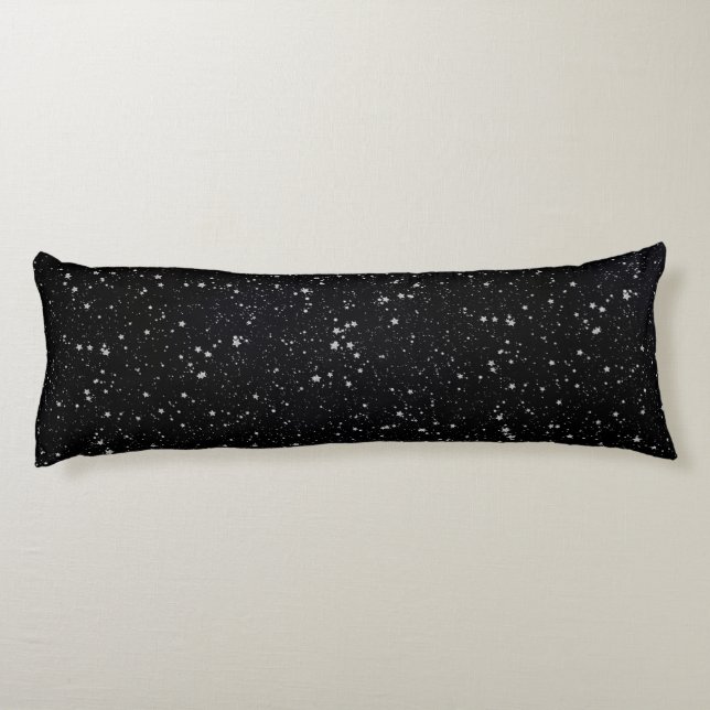 Glitter Stars2 - Silver Black Body Cushion (Back)