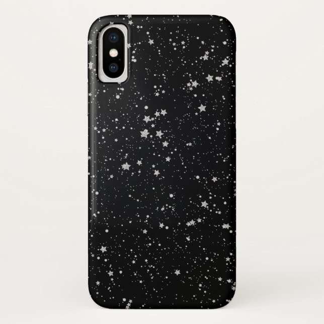 Glitter Stars2 - Silver Black Case-Mate iPhone Case (Back)