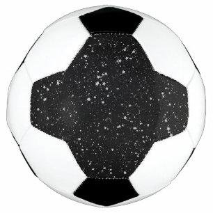 Glitter Stars2 - Silver Black Football