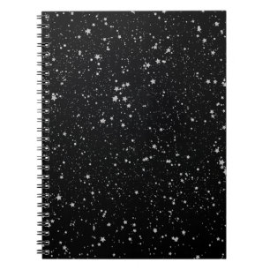 Glitter Stars2 - Silver Black Notebook