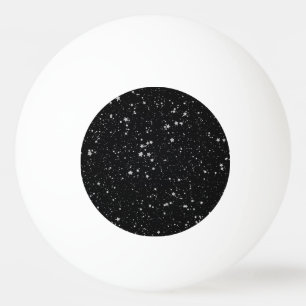 Glitter Stars2 - Silver Black Ping Pong Ball
