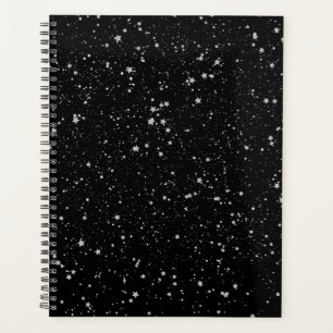 Glitter Stars2 - Silver Black Planner