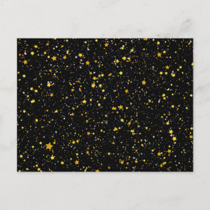 Glitter Stars3 - Gold Black Postcard